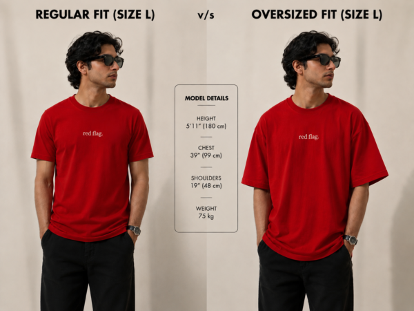 3 Red Flag Oversized T-shirt